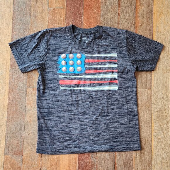 TEK GEAR Kids American Flag Baseball T-Shirt Size Medium - Picture 5 of 13